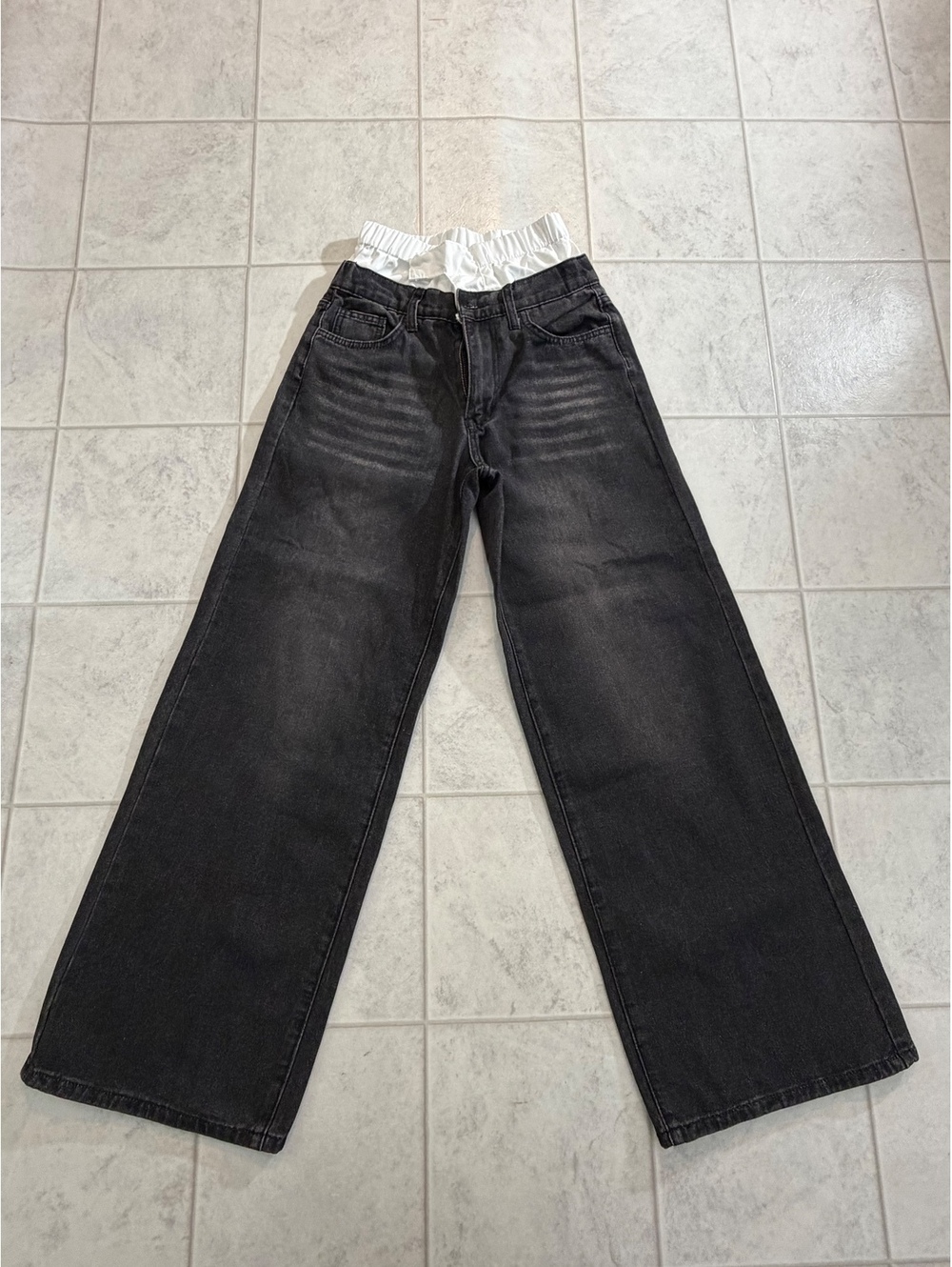 Black wide leg jeans